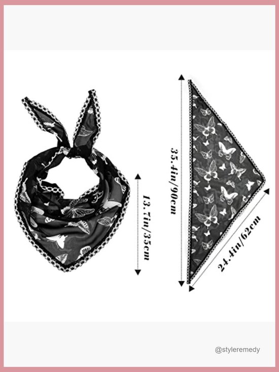 3pcs Chiffon Floral Head Scarf Vintage Boho Hair Bandana Kerchief main image 4